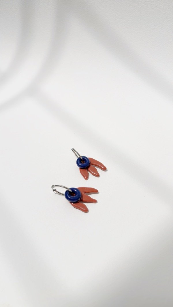 Producto - Argolla p+d azul y terracota grande - 1