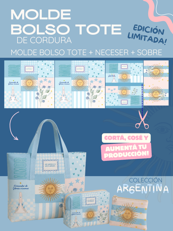 Producto - MOLDE BOLSO TOTE - AMOR ARGENTINA