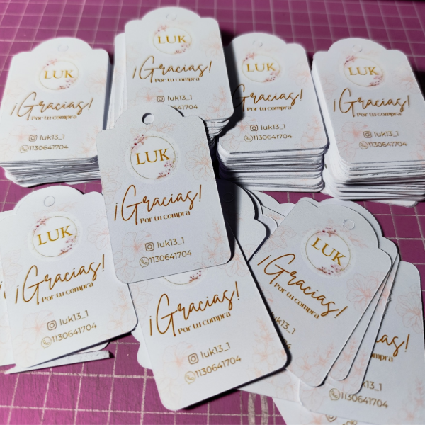 Producto - 100 Tags Personalizados (Corte Clásico / Silueta) - 0