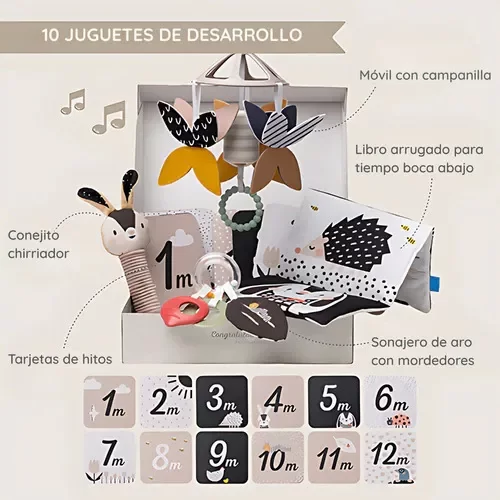 Producto - HELLO BABY - Set Sensoriales Bebe Blanco y negro - 1