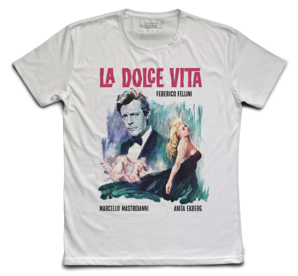 Producto - Remera La Dolce Vita - Federico Fellini - Blanca