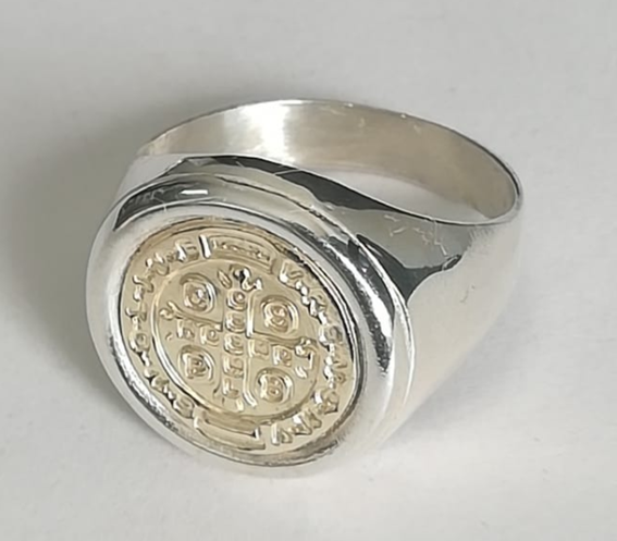 Producto - Anillo redondo San Benito - Plata 925 y oro duble