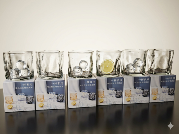 Producto - VASO DE VIDRIO FORMAS NEGRO EN CAJA