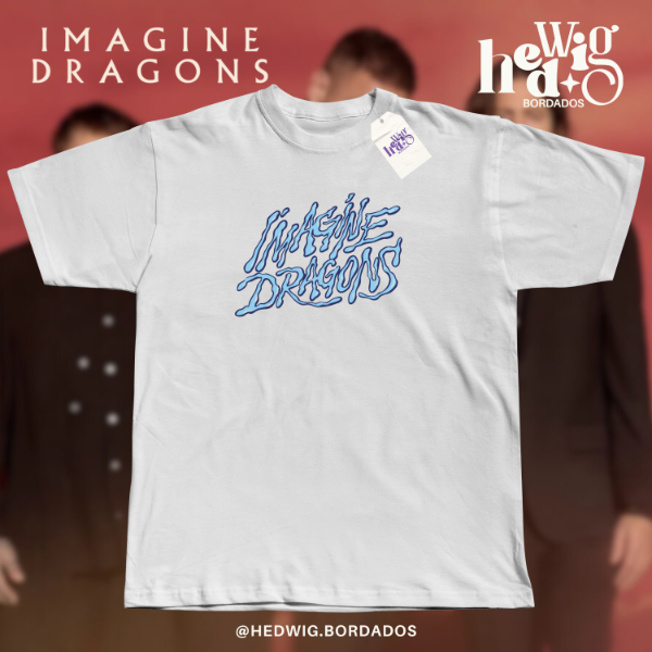 Remera Imagine Dragons logo celeste