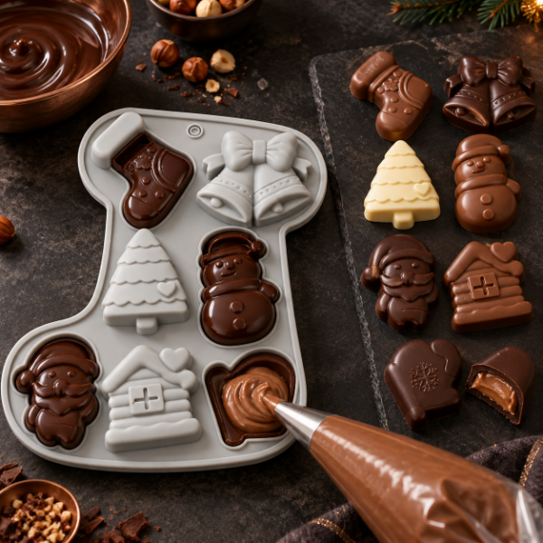 Producto - MOLDE DE SILICONA NAVIDEÑO BOTA PEQUEÑA 7 FIGURAS 5J10 - 2
