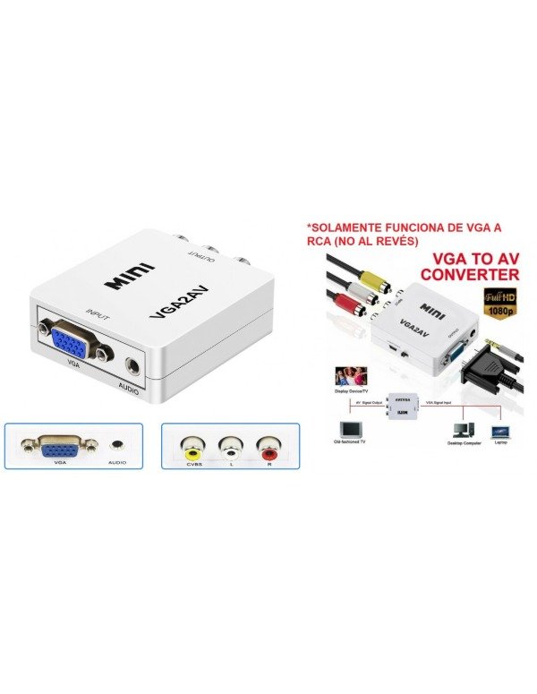 Producto - CONVERTIDOR VIDEO VGA A AV (PC A TV)