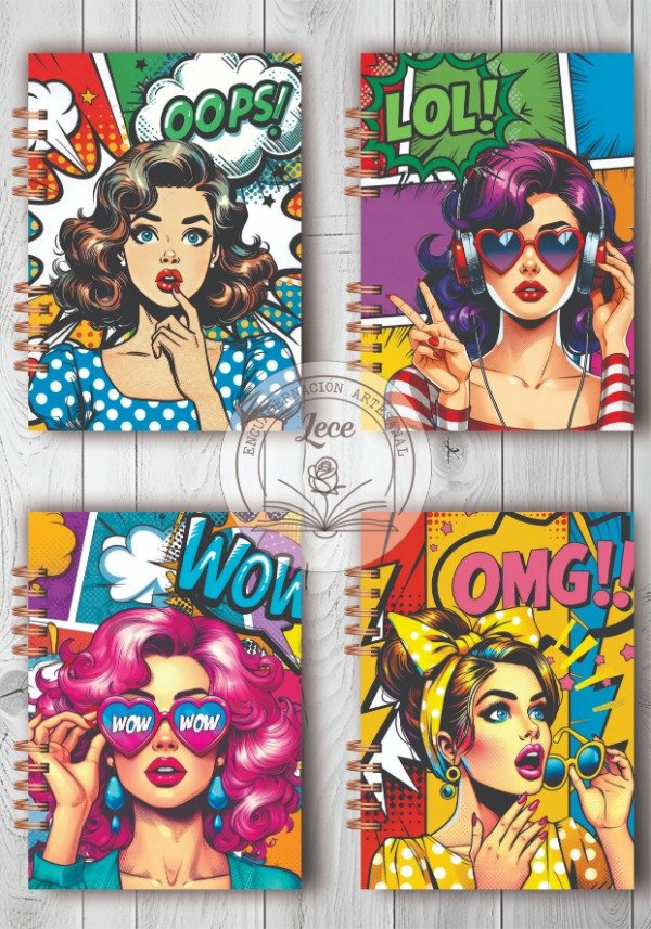 Producto - Pack imprimible cuadernos Chicas Pop Art I