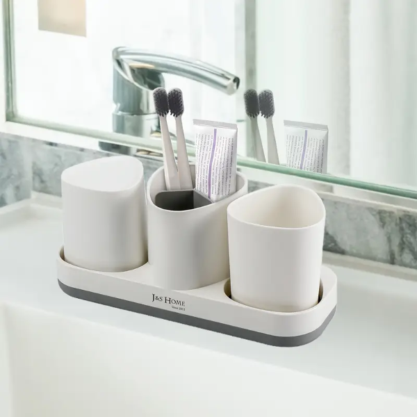 Producto - ORGANIZADOR BLANCO DE BAÑO CON 3 DIVISIONES