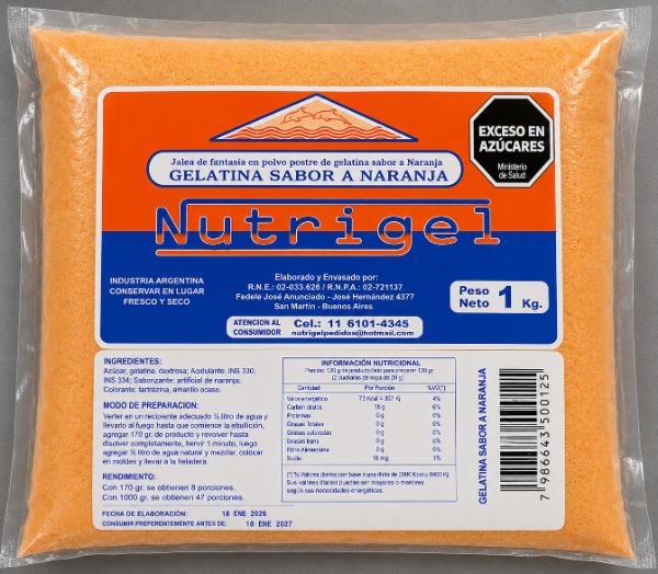 Producto - Gelatina x 1 kg (varios sabores) - 1