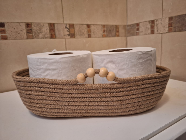 Producto - CESTA OVALADA CON DETALLES MADERA