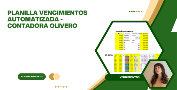 Producto - Planilla vencimientos automatizada - Contadora Olivero