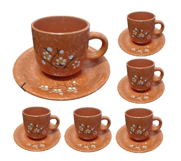 Producto - Taza con Plato de Cerámica x6