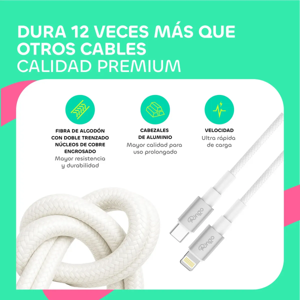 Producto - cable tipo c / lightning - 1