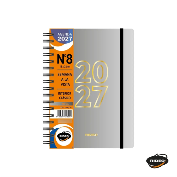 Producto - Agenda 2027 N8 Semanal Rideo Metal - 5