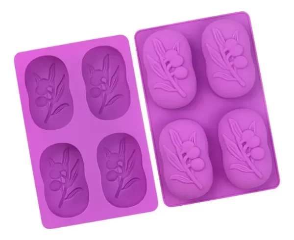 Producto - Molde Silicona Jabones Con Plantita x4 Ideal P/ Velas Jabones (029R4)