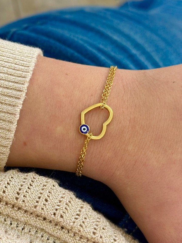 Producto - Pulsera corazón gold ojito