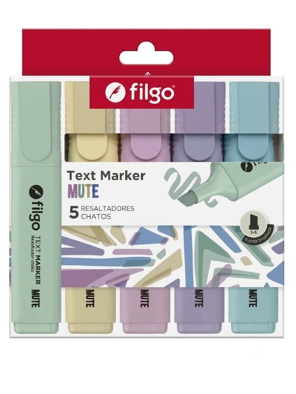 Producto - Set de 5 Resaltadores Filgo Mute