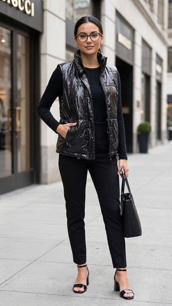 Producto - Chaleco Puffer Puffy Gloss Black - abrigo, Estilo y Tendencia - 6