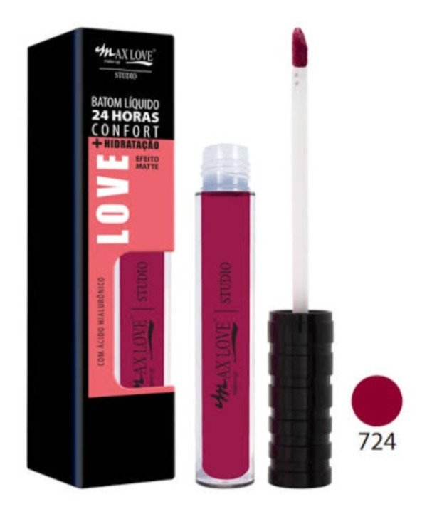 Producto - Labial líquido matte línea CONFORT tono 724 - Max Love