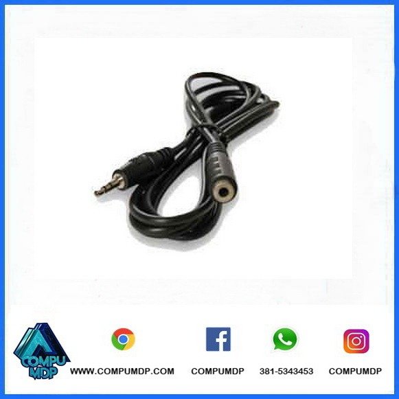 Producto - CABLE DE AUDIO MINIPLUG 3,5 MACHO A MINIPLUG 3,5 HEMBRA 2 MTS