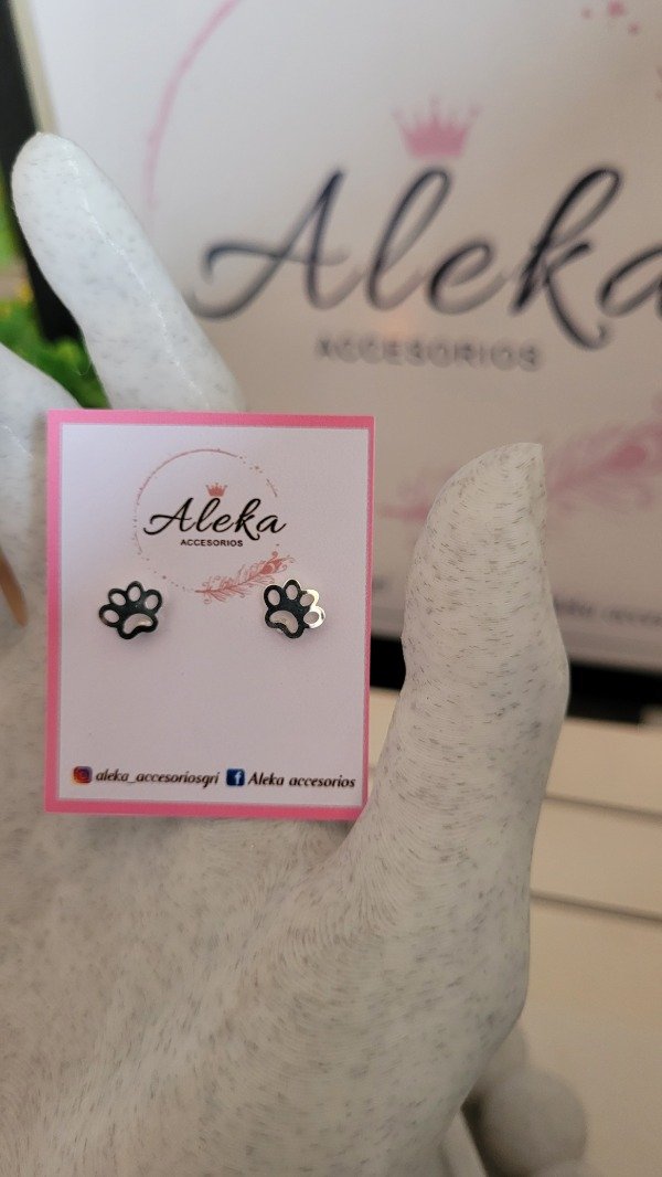 Producto - Aros huellas de acero blanco - 3