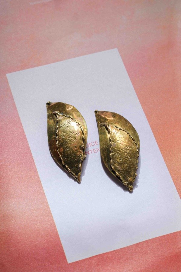 Producto - aros vintage golden leaf