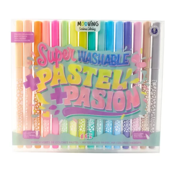 Producto - Marcadores Pastel "Super Washable" x16 - Mooving