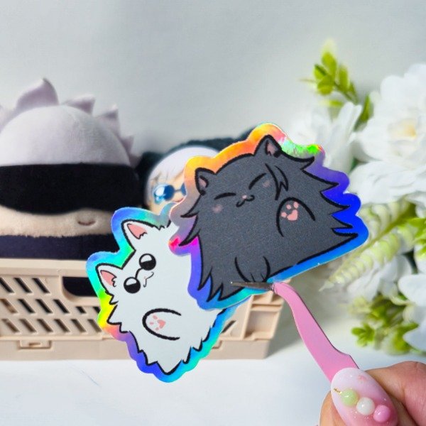 Producto - Sticker Vinilo Holografico - SatoSugu Gatitos