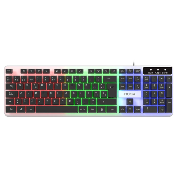 Producto - Teclado español -gamer -usb 2.0 -cable 1.4mts -multimedia -retroiluminación RGB