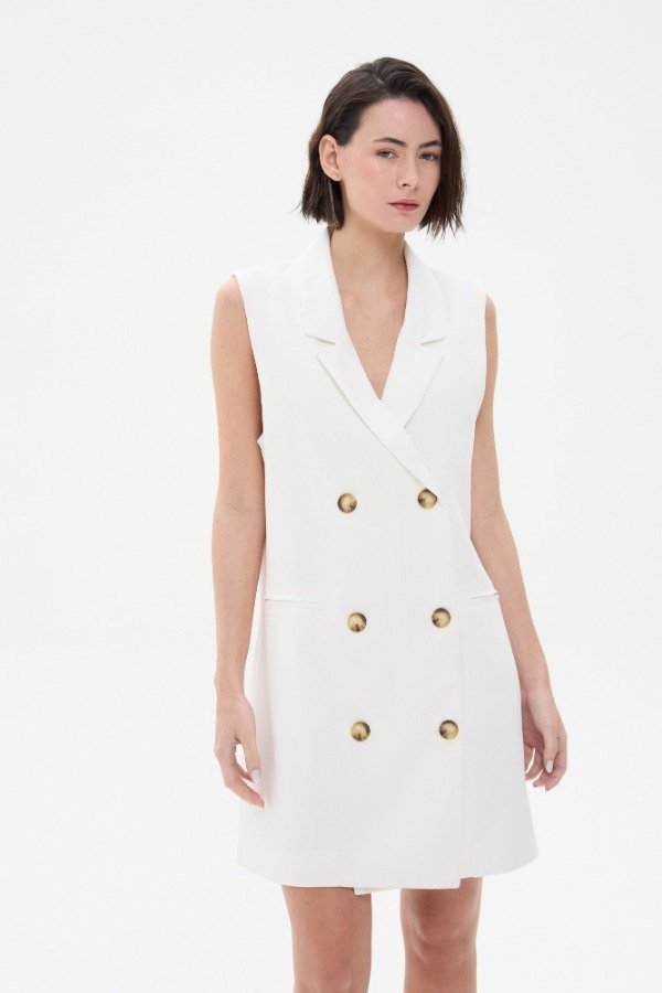 Producto - VESTIDO CHALECO DE LINO CON BOTONES