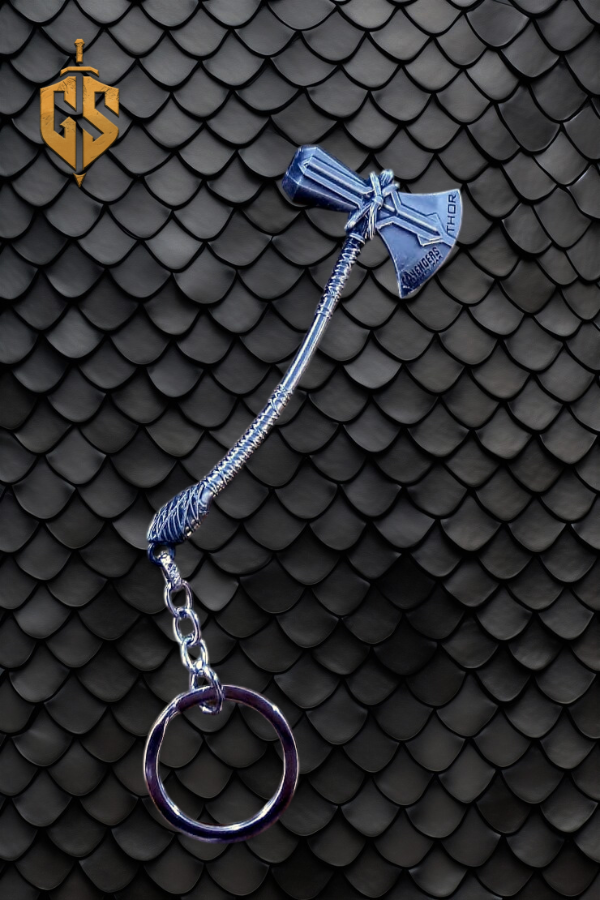 Producto - Llavero de metal Hacha de Thor Plateada