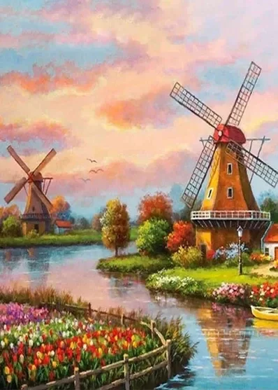 Producto - Kit De Pintura Con Diamantes Diamond Painting 30x40cm - Molinos