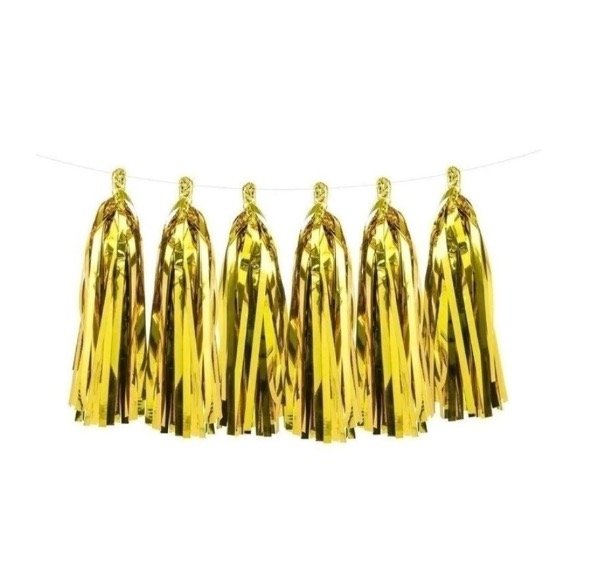 Producto - GUIRNALDA BORLAS DORADA - x 300cm
