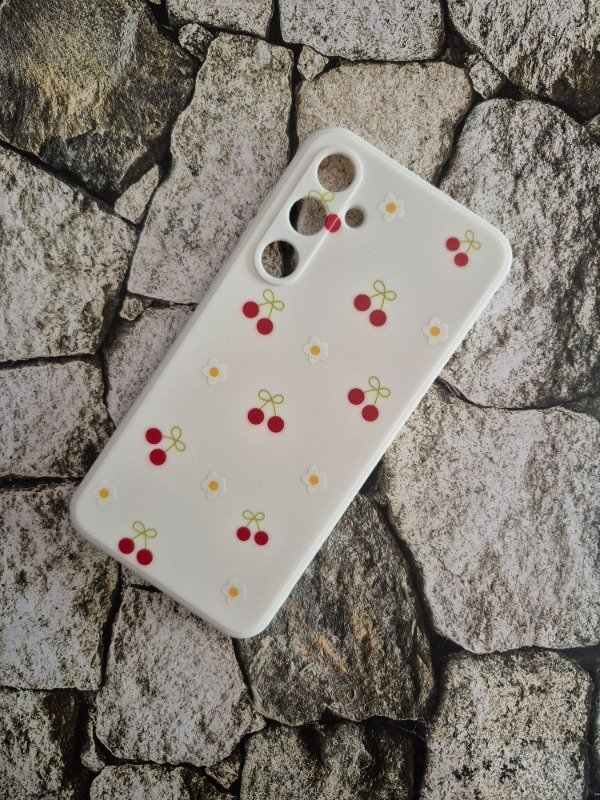 Producto - Funda case diseño con felpa Samsung A35 cherry