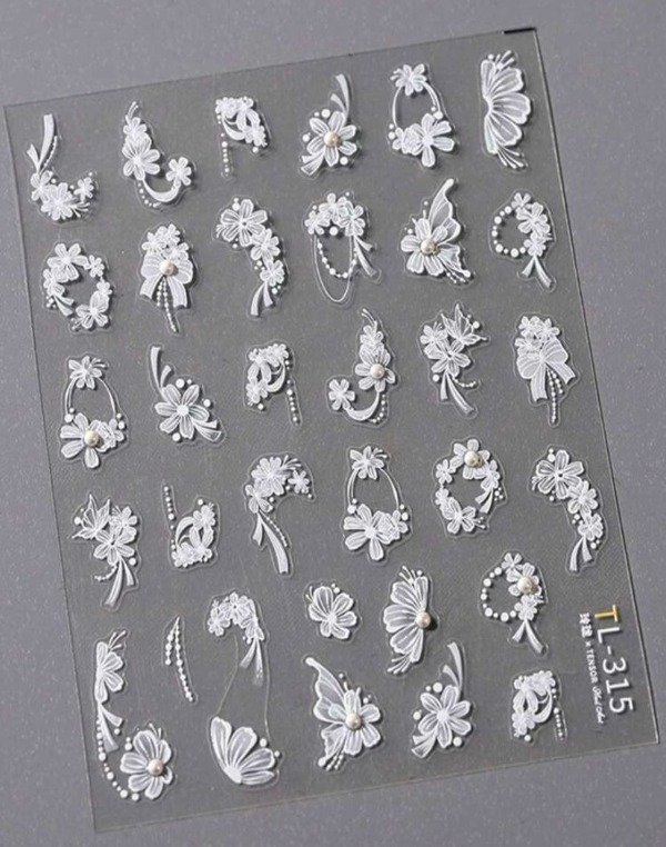 Producto - Sticker charm de flor y perla