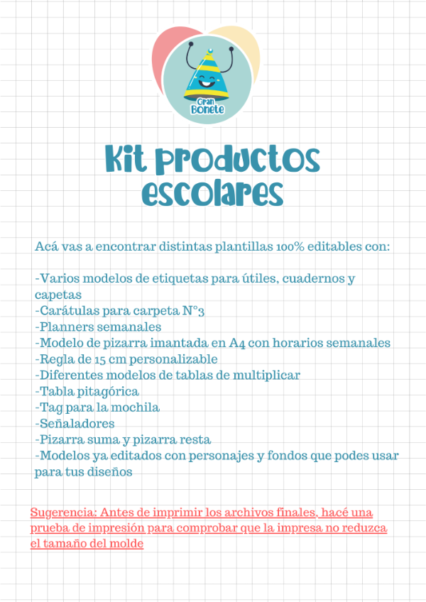Producto - Kit editable PRODUCTOS ESCOLARES