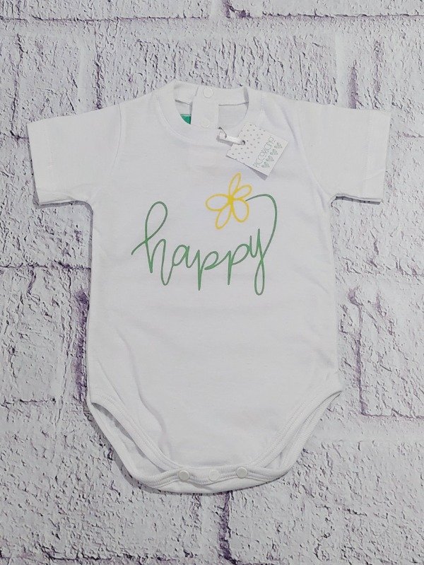Producto - Body jersey blanco "happy"