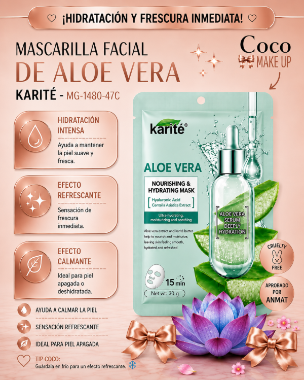 Producto - MASCARILLA FACIAL DE ALOE VERA - KARITE - MG-1480-47C
