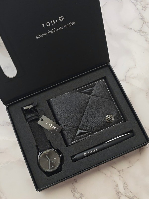 Producto - SET TOMI (Negro) Reloj + BIlletera + Lapicera