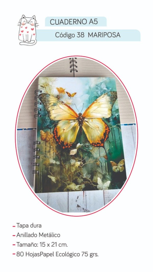 Producto - Cuaderno 38 Mariposa