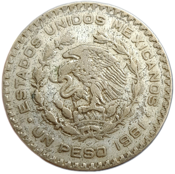 Producto - México 1 Peso 1961 Km#459 Ag -VF