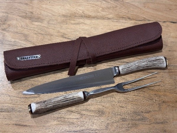 Producto - 269 - Set REFORADO Parrillero Trinchar UNIVERSAL Ciervo - Paño