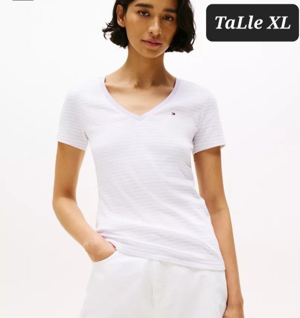 Producto - Remera manga corta mujerTommy Hilfiger talle Xl rayada