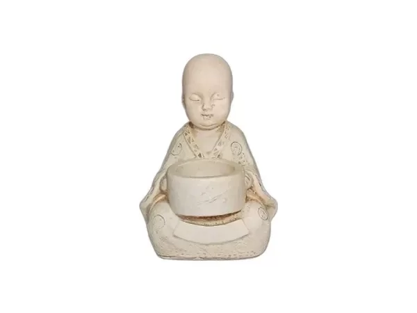 Producto - PORTA VELA MONJE MINI 13X7CM YESO EXTRA DURO