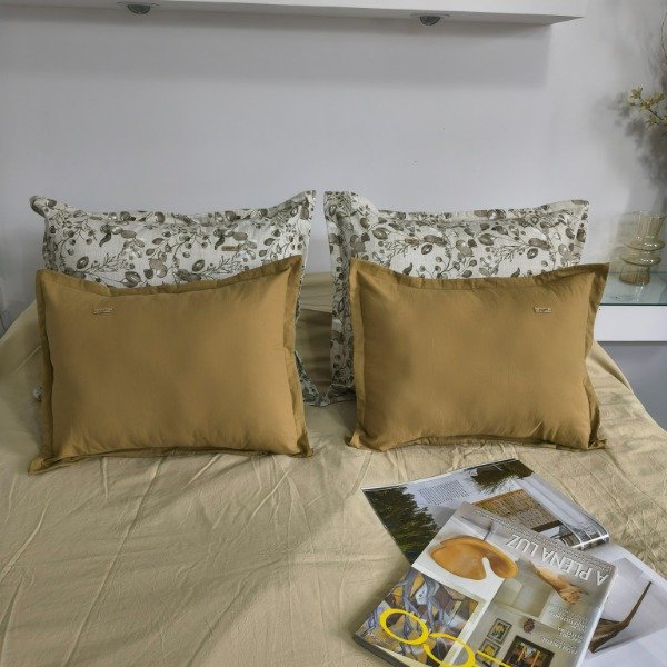 Producto - Combo x4 Almohadones - 50x60 Flores + 40x50 Kaqui - Tela Tusor - 0