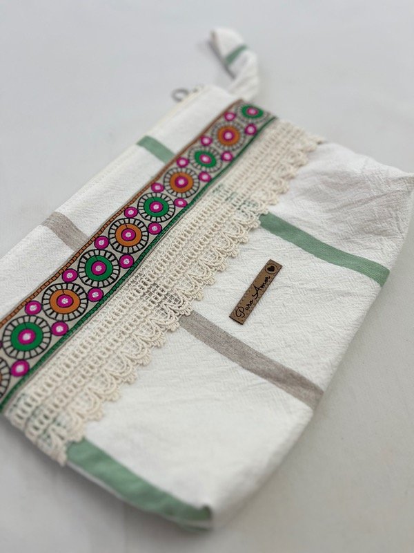 Producto - Neceser tussor rayas verde