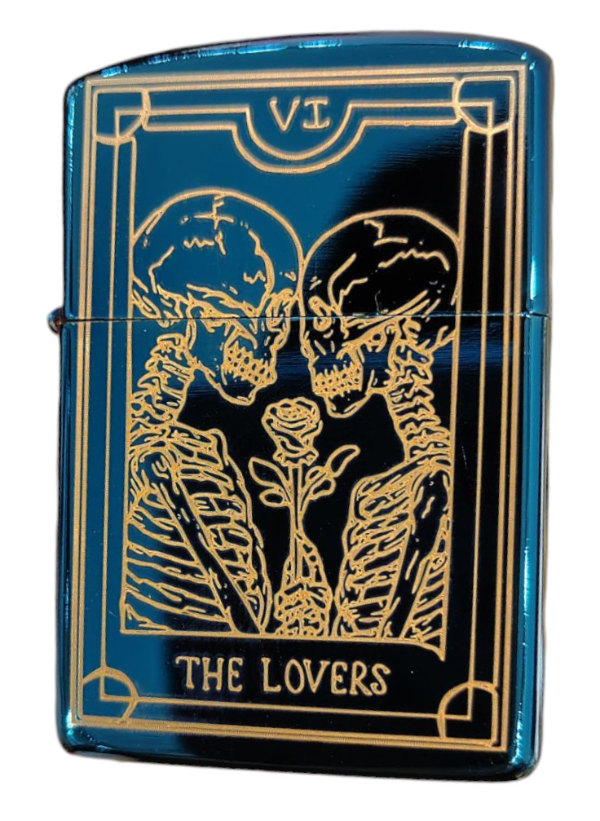 Producto - ENCENDEDOR AZUL RECARGABLE A BENCINA THE LOVERS