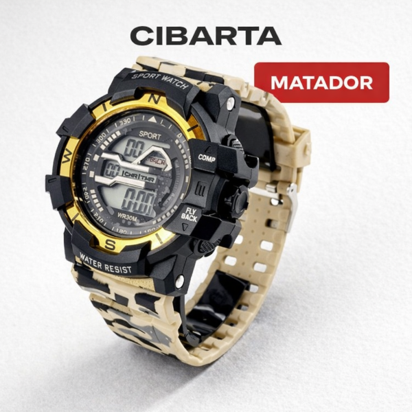 Producto - Reloj deportivo 2244 Matador Dorado Resistente al agua