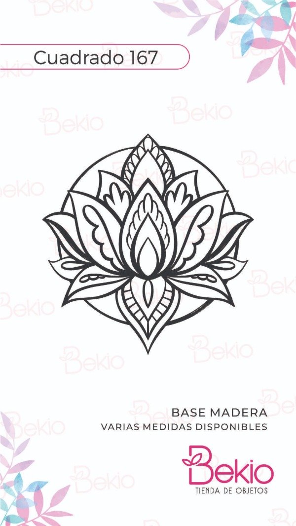 Producto - Sello Cuadrado 167 - Flor de Loto