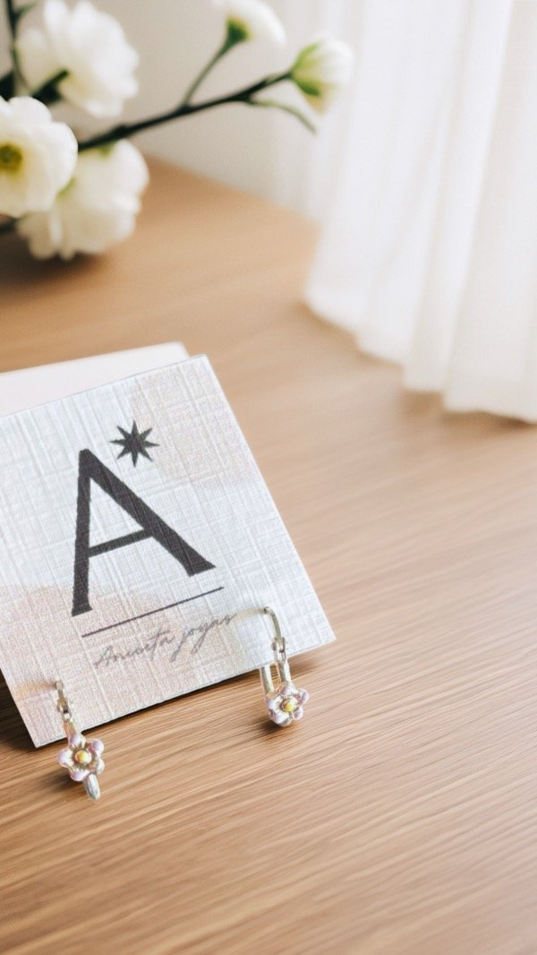 Producto - Aritos argollas con flor de plata 13mm A245